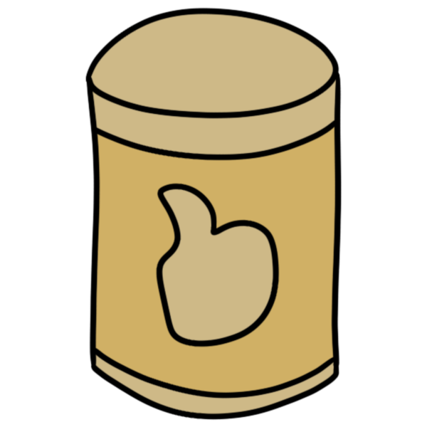 a yellow can with a light yellow thumbs up in the center.